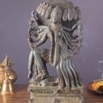 Pure Brass Mahakali Statue Idol with 10 Heads | 15" Tall | Handcrafted in India | Embodiment of Strength, Protection & Divine Energy | Powerful Spiritual Presence